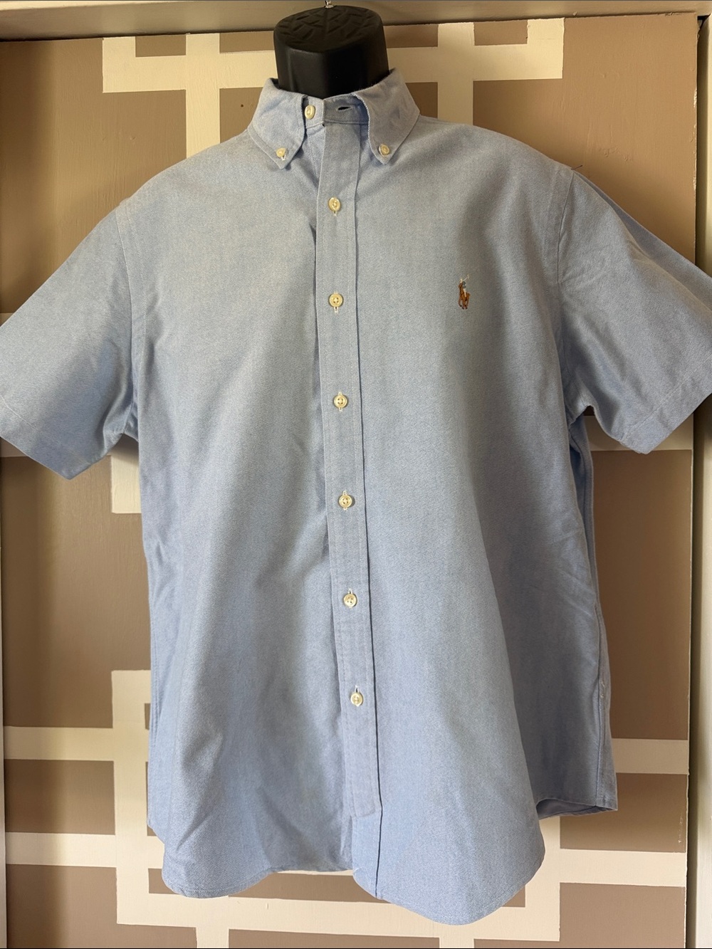 Polo by Ralph Lauren Light Blue Short-Sleeve Classic Fit Button-Down Shirt L